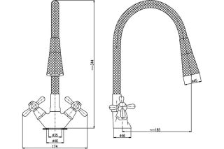 Смеситель для кухни Rav Slezak Morava Retro MK320.5/13S хром серый